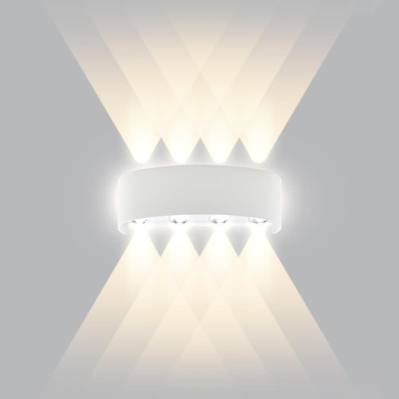 CHEVVY Applique Murale LED Blanc 8W Applique Intérieur/Exterieur Murale IP65 Lampe Blanche Chaude 3000K Murale Moderne Carré Up