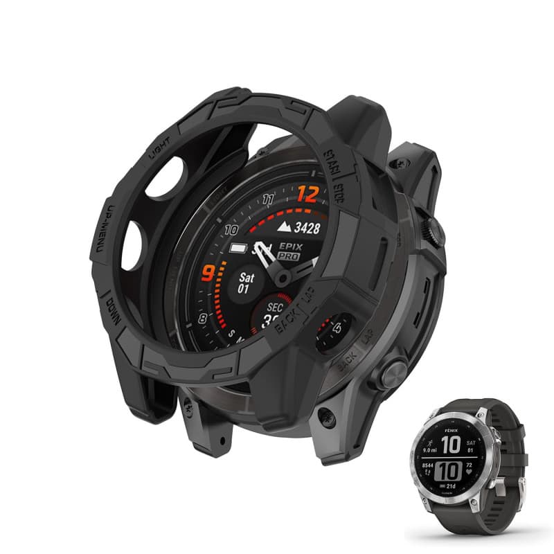 HOMTERN Compatible avec Garmin Fenix 7, Fenix 7 Pro, EPIX Pro 47 mm, coque de protection souple en TPU léger, résistante aux chu