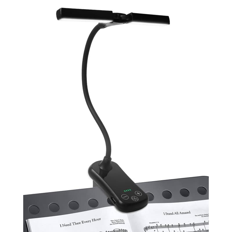 TobeBright Lampe Pupitre Musique Rechargeable 14 LEDs Lampe Piano Clipsable, 3 Couleur 8 Luminosité, pour Pupitre Partition et L