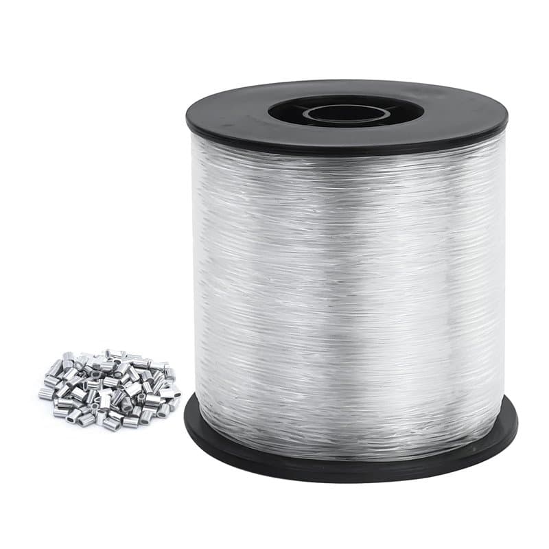 Fil de pêche en nylon transparent - 200 m - 0,8 mm - Monofilament transparent - Fil en nylon solide pour suspendre - Fil invisib