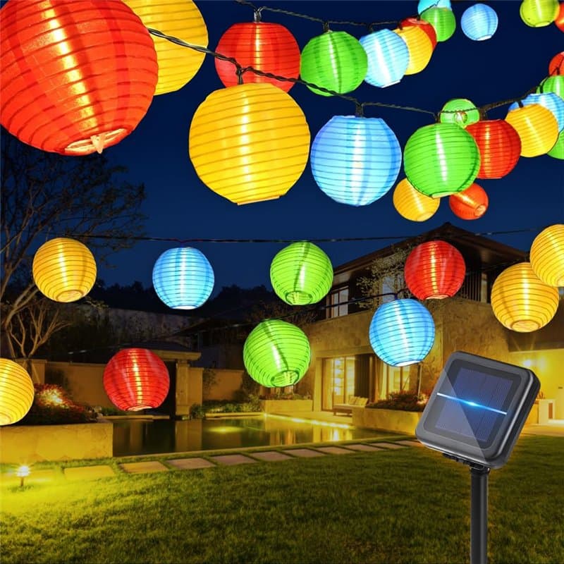 mizikuu Guirlande Lumineuse Solaire Extérieur, 30 LEDs Guirlande Solaire Exterieur 6m Guirlande Guinguette Solaire Étanche Lante