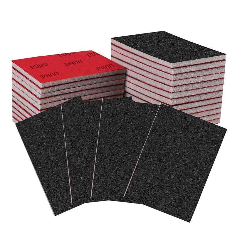 27 Pcs Éponge de Ponçage, Grains 180-3000, Blocs D'éponges De Ponçage, Eponge Abrasive Sec et Humide, Souplesse Éponge a Poncer