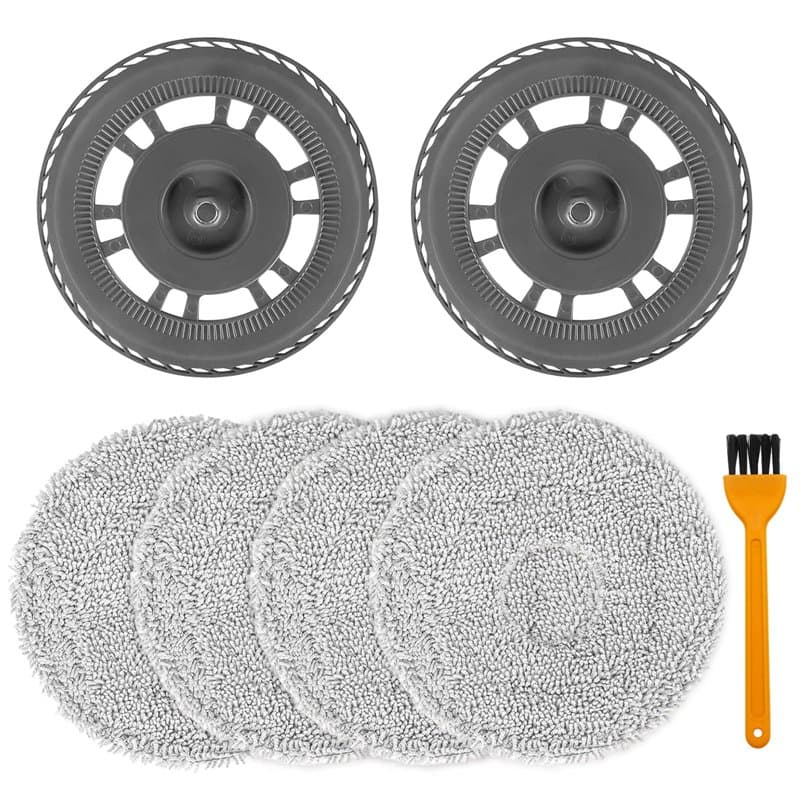 4 Chiffons Lingettes avec 2 Supports de Rechange et Petites Brosses Compatibles Aspirateur Dreame - pour L10s Pro Ultra Heat/X40