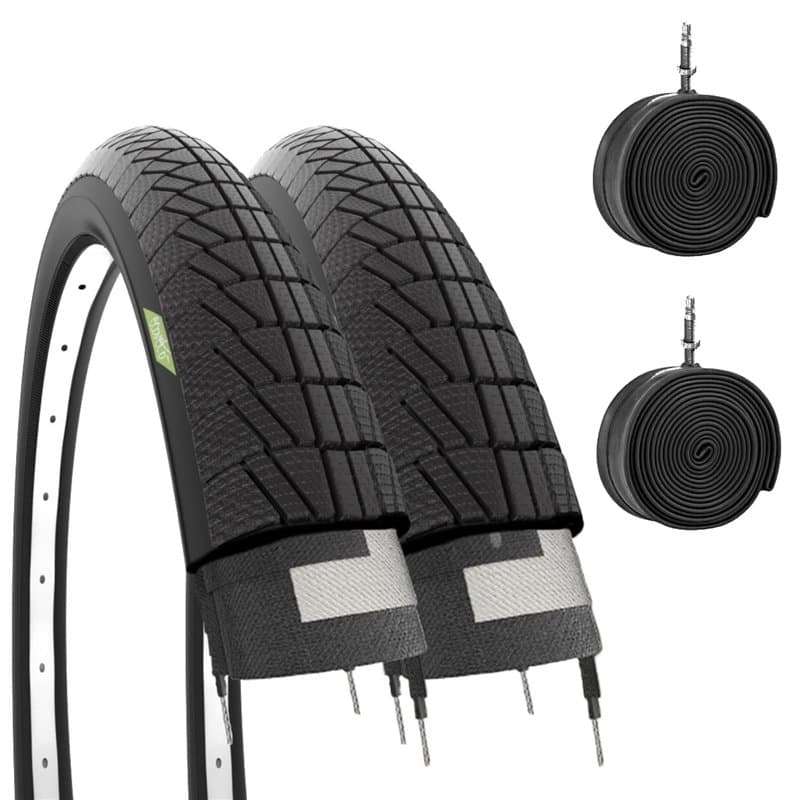 ECOVELO Stradale 2 pneus 20 x 1,75 Chambres Adulte Unisexe, Noir, 20 X 1.75 (47-406)