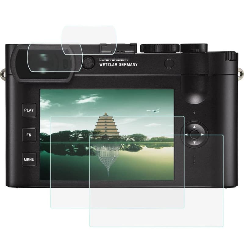 fire rock Q2 Lot de 2 protections d'écran tactiles LCD en verre trempé pour appareil photo Leica Q2 et écran en PET ultra transp