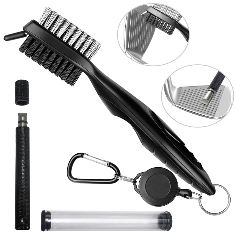 GIAK Golf Club Brush Nettoyeur de cannelure de Golf Golf Accessoire 2PCS Brosse pour Club de Golf et Rainures Brosse à Double Co
