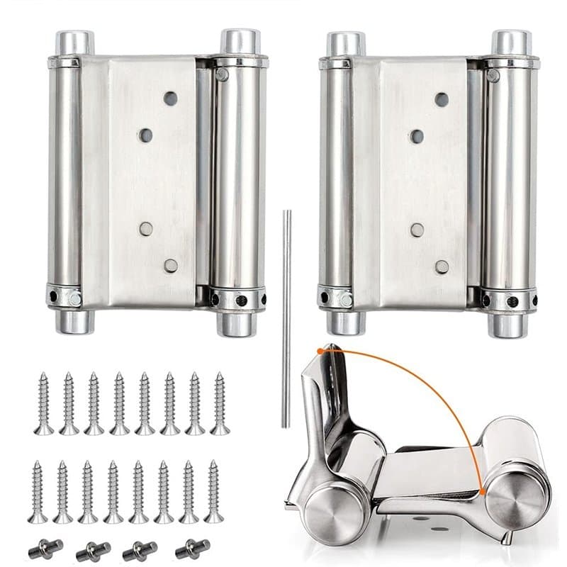 2Pcs Charnières de Porte de Saloon Gond Porte Battante Charnière à Ressort apacité de Charge Jusqu'à 15 Kg 76mm 3inch
