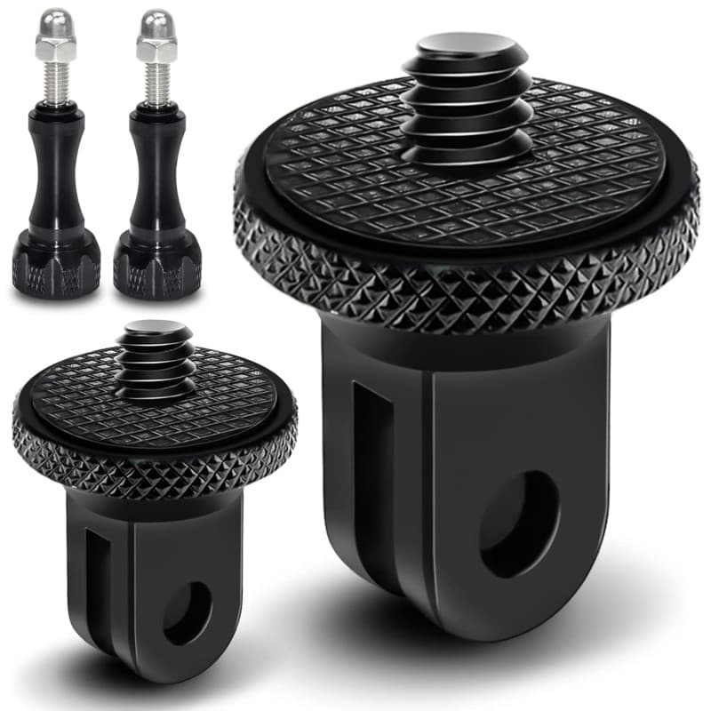 Adaptateur de trépied en Aluminium 1/4 "-20 Fixation de trépied 2PCS avec Vis moletée Adaptateur gopro Compatible pour GoPro, So