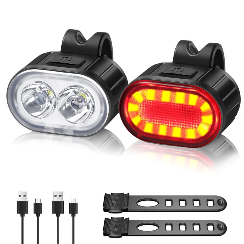 Oderra Lumiere Velo, Lampe Velo LED Puissantes Rechargeable USB, Forte Autonomie de La Batterie avec Modes Clignotement ou Fixe