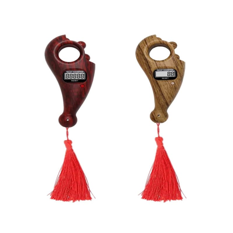 Kellegour 2 Pièces Compteur Numérique de Doigts,Prière Islamique Compteur de Perles de Bouddha Électroniques,pour Méditation,Rel