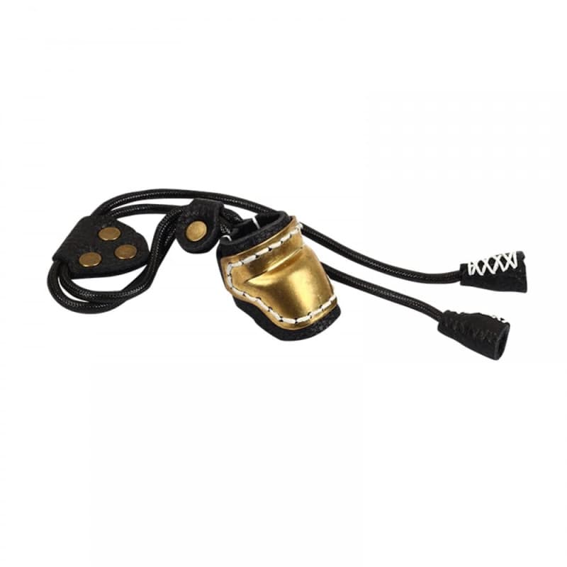 Anneau de pouce de tir à l'arc, languettes de tir à l'arc, anneau de protection du pouce en cuir synthétique avec tôle de laiton