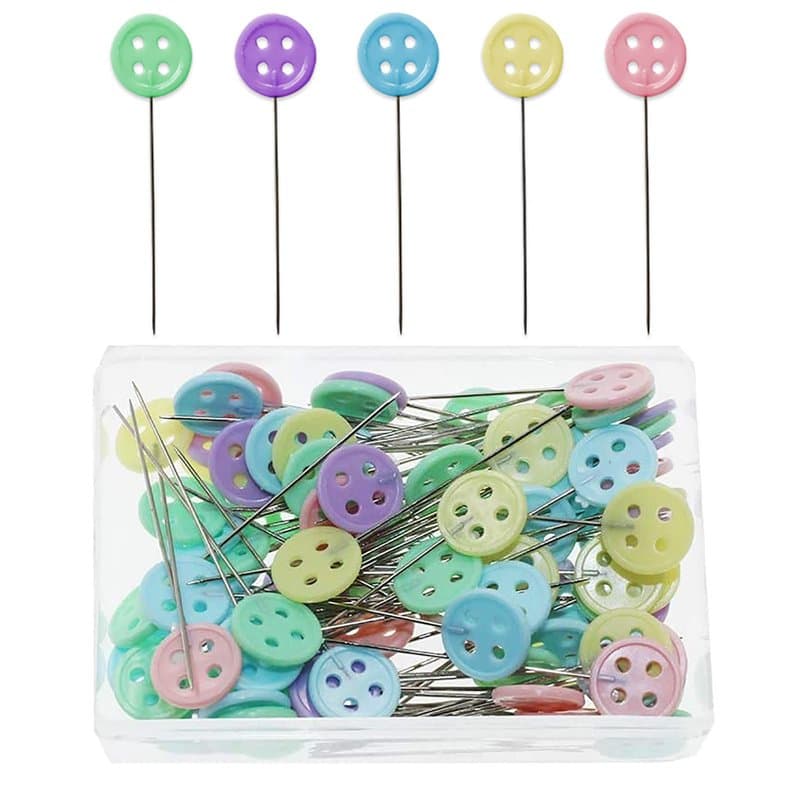 Épingles Couture,100 Pcs Épingles à tête de Fleur en Forme de Bouton Couturiere Épingles à Quilter Tête Couture Accessoires de p