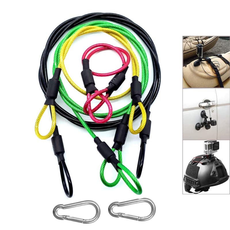 Attache de sécurité pour caméra, lanière de revêtement coloré en Fil d'acier Inoxydable avec Clip Mousqueton à Crochet pour GoPr
