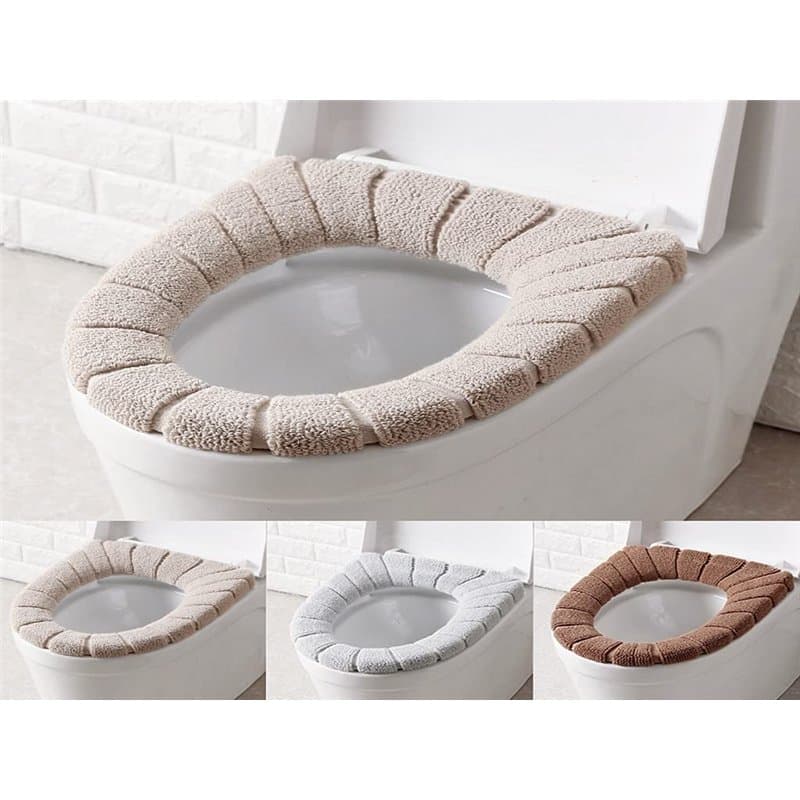 Anlising 3PCS Housse de Siège de Toilette, Lavable Housse de Siège de WC, Housse de Coussin de Toilettes, Coussin de Siège de To