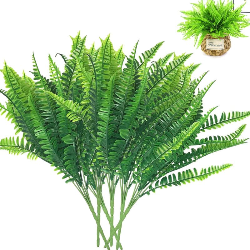 BITEFU 6 Pcs Plante Artificielle,Fausse Plante Verte Boston Fougère Artificielle Plante pour Brise Vue Balcon Plante Artificiell