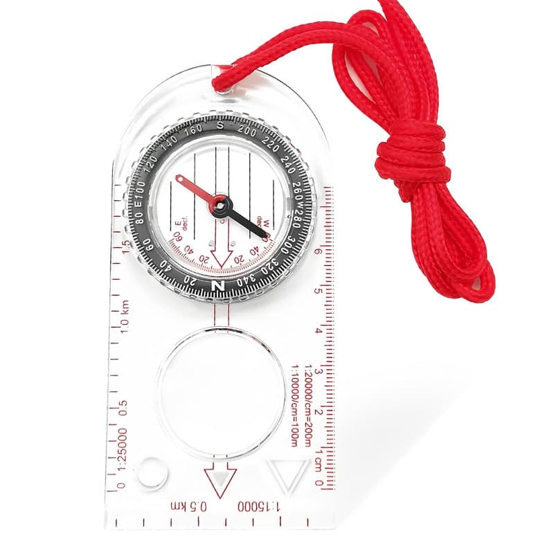 Boussole de Navigation, Transparente Compas d'Orientation avec Déclinaison Réglable pour Randonnée Camping, Sport de Plein air