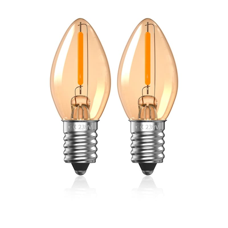 Luxvista Ampoules LED E14 0.5W, Ampoule veilleuse C7, Ampoule LED Sel 2200K Ambre Blanc Chaud, Ampoule Edison Vintage Petite Vis