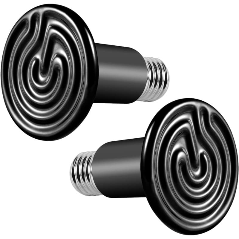 Bonlux Lot de 2 ampoules chauffantes pour terrarium et reptiles, émetteurs de chaleur en céramique, sans lumière, E27 en céramiq