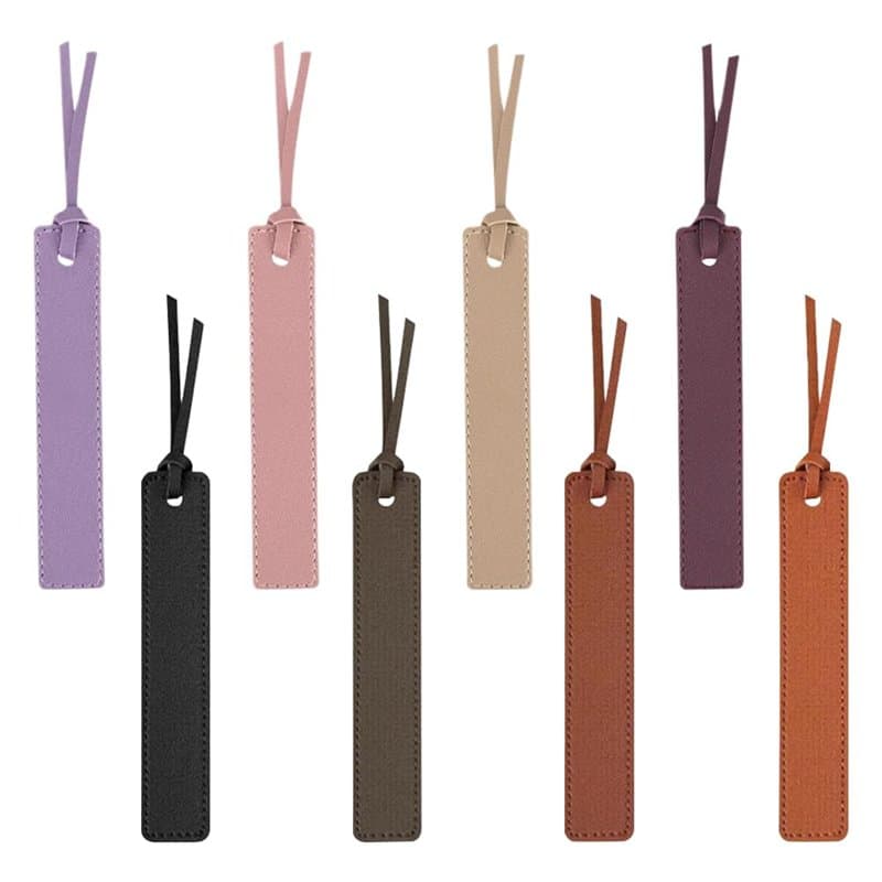 TRKETK 8 Pièces Marque Pages en Cuir Marque-pages en Cuir Classique Cousu avec Corde en Cuir Marque-pages Multicolore en Cuir Ca