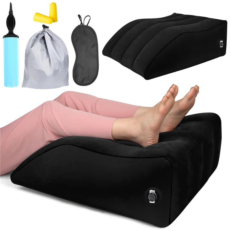 WANDGU Coussin De Rehausse des Jambes Gonflable: Coussin Repose-Pieds Gonflable pour Le Voyage, Coussin en Coin Ergonomique pour