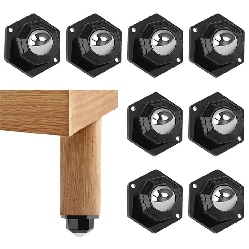 Roulettes pour Meubles, 8 Pièces Mini Roulette Charge Lourde 200kg, Pivotante à 360° Roulette pour Meubles Lourd, Petite Roulett