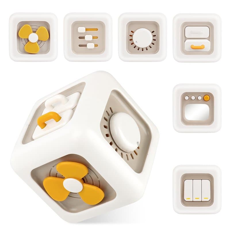 LWMTT Jouet Bébé 1 an Cube d'Activité 6 en 1 Montessori pour Garçons et Filles, Jouets Sensoriels Éducatifs sans BPA, Sensoriels