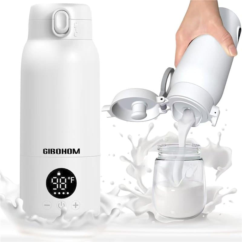 Chauffe Biberon Nomade de 500ml Grande Capacité, Chauffage Rapide Chauffe Biberon Portable Sans Fil, Charge rapide Chauffe Biber