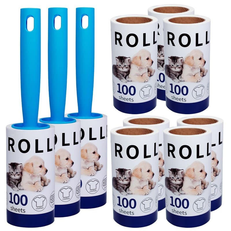Brosse Anti Poils Animaux Mega Value Lot de 1000 Feuilles, Rouleau Super adhésive pour Poils Animaux, Brosse Vetement Anti Poils