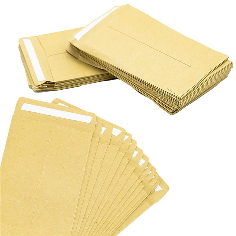 50 Pcs Sachet Papier Kraft Pochette Cadeau, SZXMDKH 9 x 6 cm Marron Mini Enveloppe Kraft pour Stocker Bonbon, Bibelots, Petit Ob
