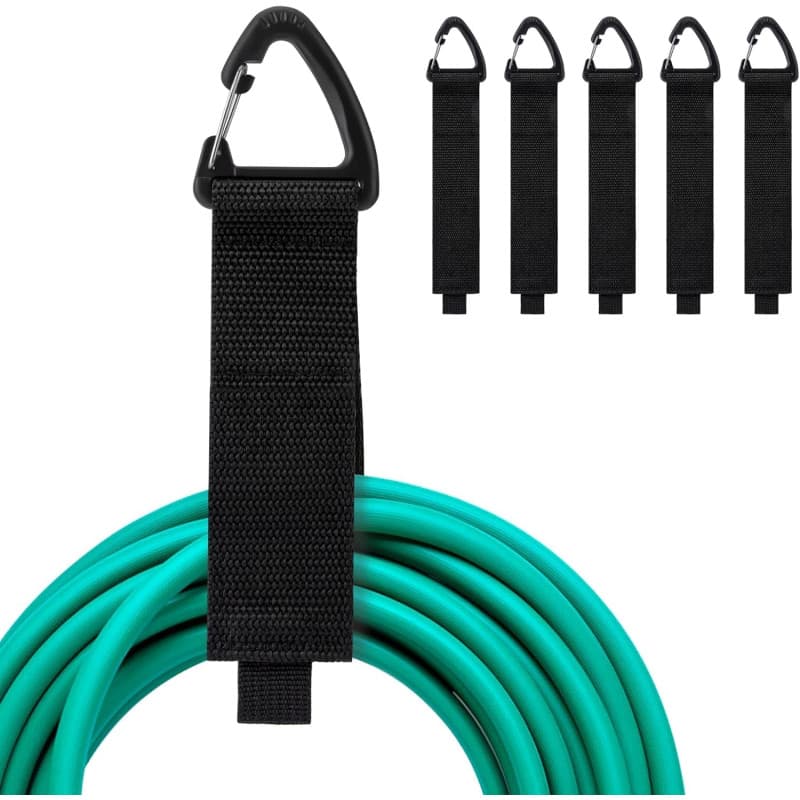 Lot de 6 Sangle de Rangement Organisateur avec Attache Cable Scratch et Crochets en forme de triangle pour ranger Câbles, Fils,