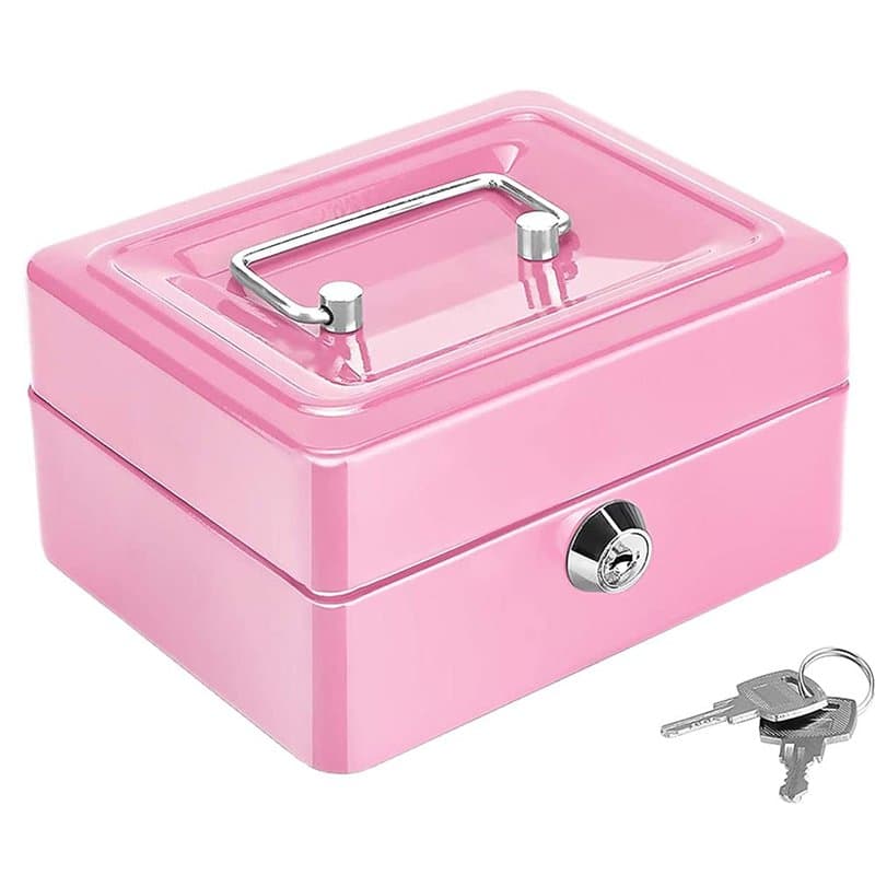 Boîte Sécurité Verrouillable en Acier, Coffre de Sécurité Mini Portable, Mini Coffre-Fort de Sécurité Portable en Acier, Avec 2