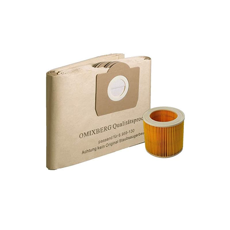 Lot de 10 sacs d’aspirateur pour Kärcher 6.959-130.0 6.414-552.0 WD 3.200, 3.300 M, 5.800, WD 3.500, WD 3.800, WD 3.200, 4001, 4