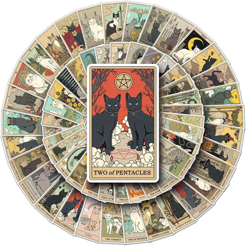 78 Pièces Tarot Vintage Autocollants Retro Stickers set,Vintage Stickers Vintage Autocollants Pour DIY,Décoration d'album Person