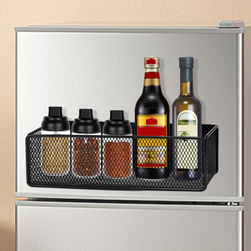 Byfoyif 2 Pcs Étagère Magnétique Réfrigérateur, Porte Épices Cuisine Aimanté, Support Épices Cuisine avec Tablette, Organisateur