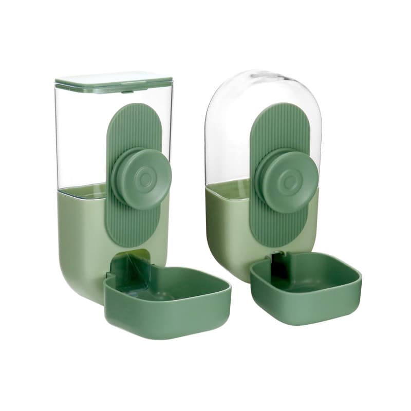 QWORK® Distributeur Automatique de Nourriture 870 ML et Distributeur d'eau 800 ML pour hérissons, Lapins, Poules, Petits Chats e