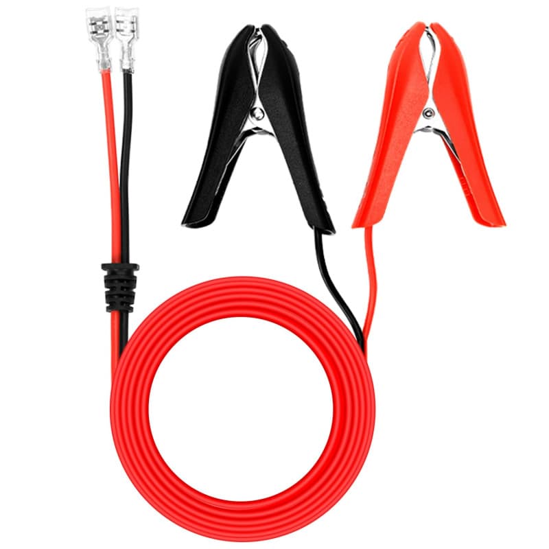 QWORK® Pinces Crocodiles pour Batterie de Voiture 1.8 m 18 AWG 12 V avec borne de Verrouillage à sertir, pour allumage de Voitur