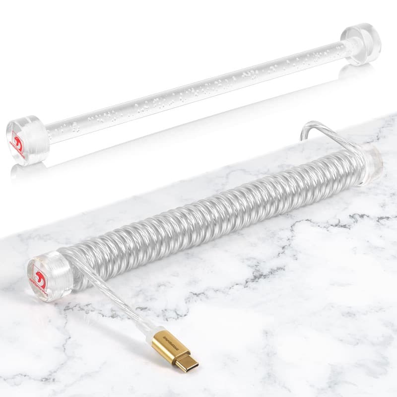 Coutume Cable USB C Spiralé Barre fixe, Enrouleur en acrylique pour Câble de Clavier Gamer, Tige Décorative pour Clavier de Jeu