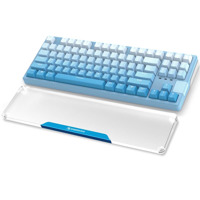 Repose-poignet Ergonomique MAMBASNAKE pour Clavier TKL 87 Keys - Acrylique Transparent Bleu