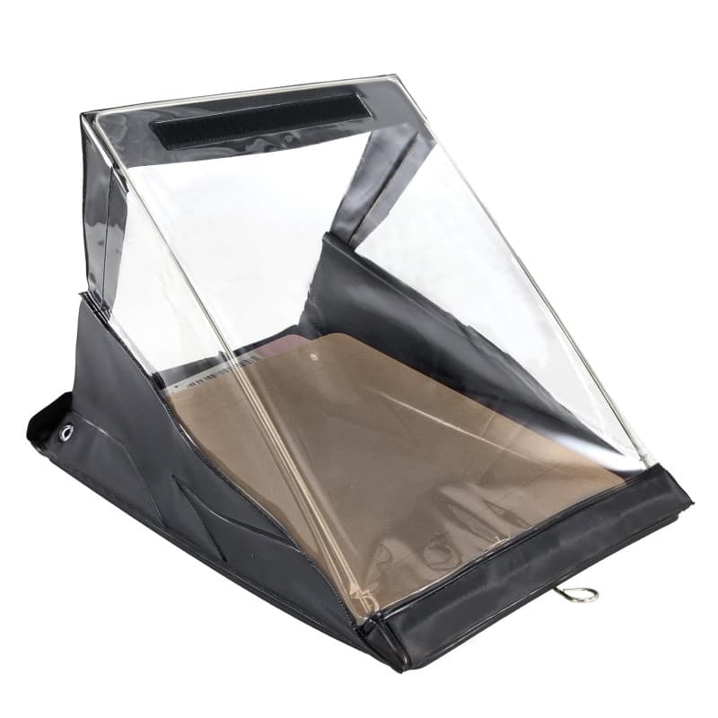 Porte-bloc étanche A4 avec couvercle, 33 x 24 cm, format portrait A4, porte-bloc avec écran en PVC transparent, fermeture Velcro