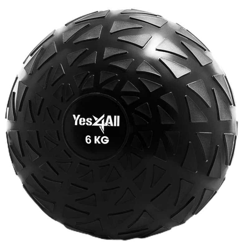 Yes4All 5YLS Dynamic Slam Balls 6 kg, Shiny, Medicine Ball Sand Filled No Bounce Exercise Ball, Suitable for Workout and Strengt