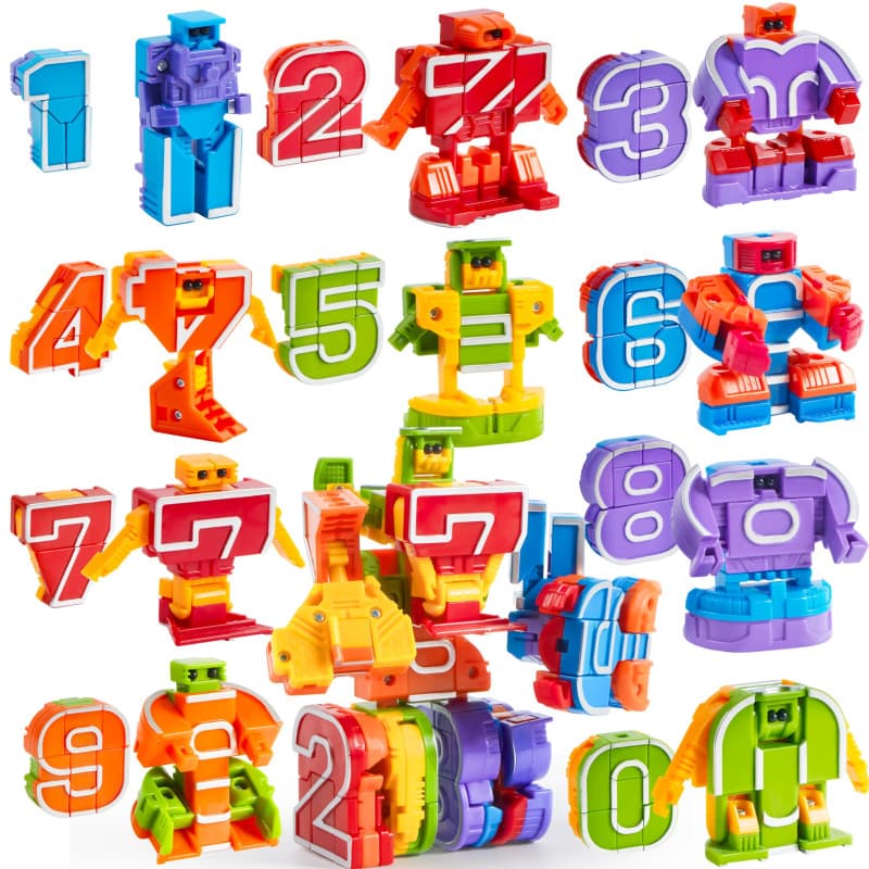 JOYIN 10 Pièces Nombre Robot Figurine Jouets pour Enfants Apprentissage du Nombre, Fête d'anniversaire, Récompenses pour Salle d