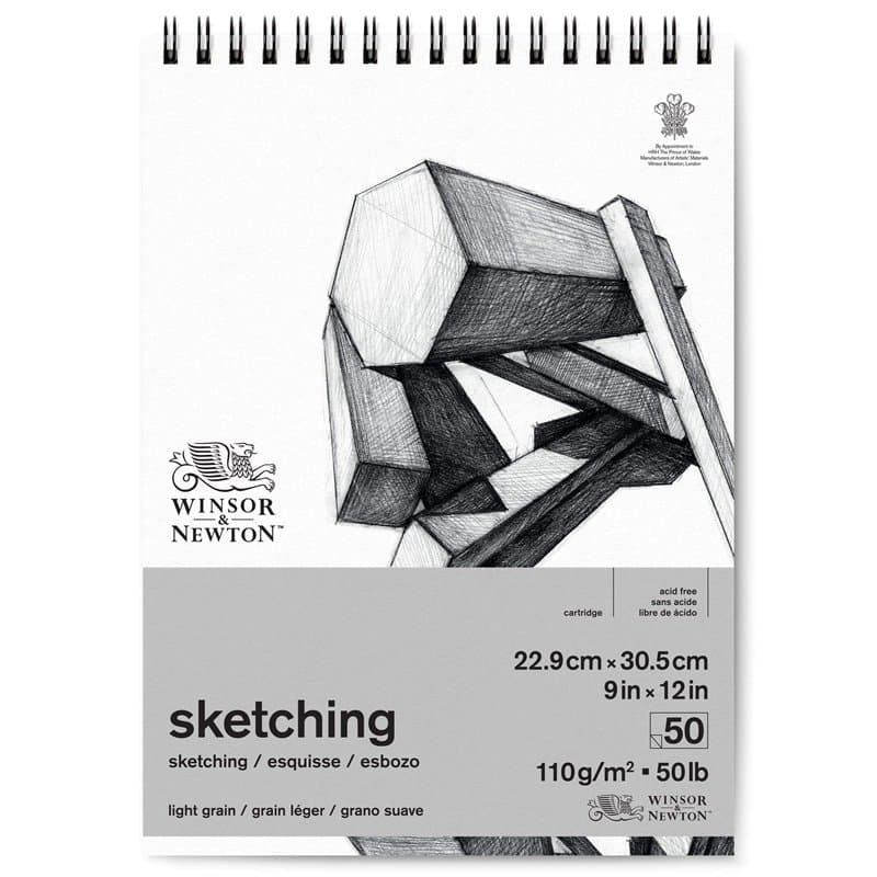 Winsor & Newton, Papier, Esquisse Bloc Spirale Blanc 110G 22,9X30,5Cm 50F, 22,9x30,5 cm, Set de 50 Pièces