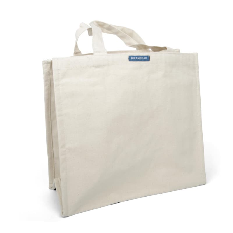 BIRAMBEAU Sac de Courses en Jute Naturelle, Multipoches intérieures, 100% Coton, Couleur écru