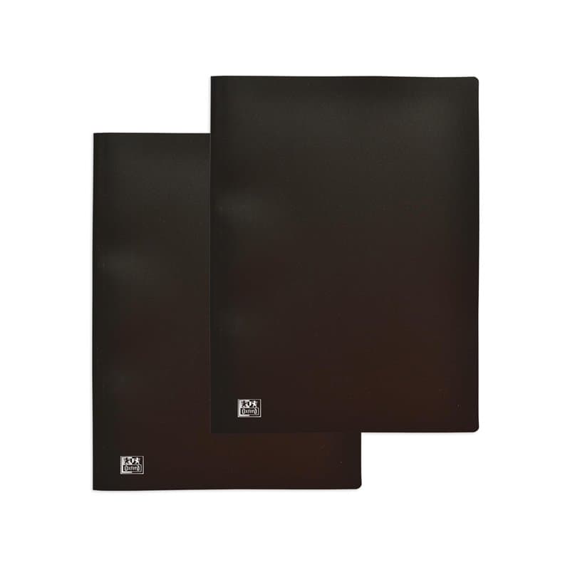 OXFORD Lot de 2 Porte Vues 120 vues / 60 Pochettes A4 Initial Couverture Polypro Noir