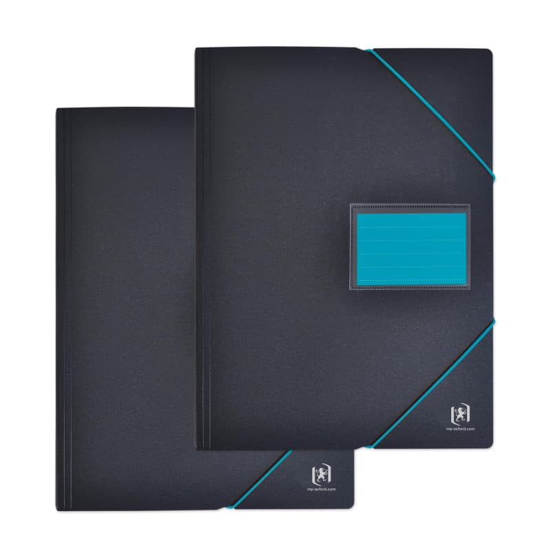 OXFORD Lot de 2 Porte Vues 120 vues / 60 pochettes A4, Haute qualité, Noir et Bleu
