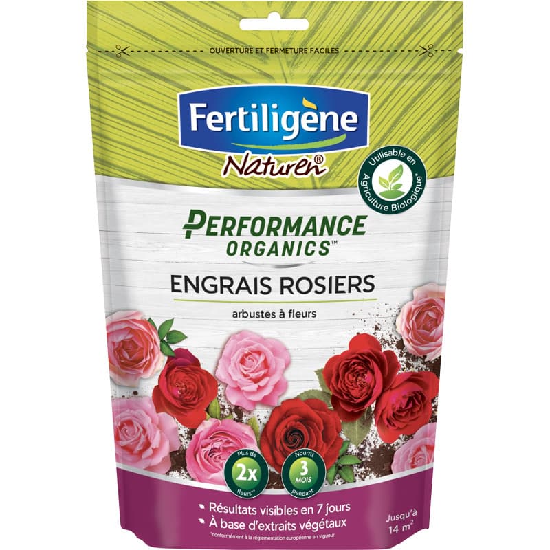 Fertiligène NATUREN POEROS7 - Engrais Granulés Performance Organics Rosiers, Arbustes à Fleurs UAB 700 g - Résultats dès 1 Semai