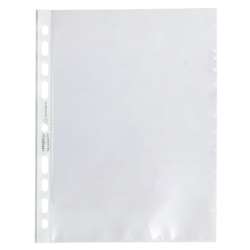 Exacompta - Réf. 51100E - Sachet de 50 pochettes perforées A5 FOREVER en Polypropylène grainé recyclé - Epaisseur 6/100ème - Dim