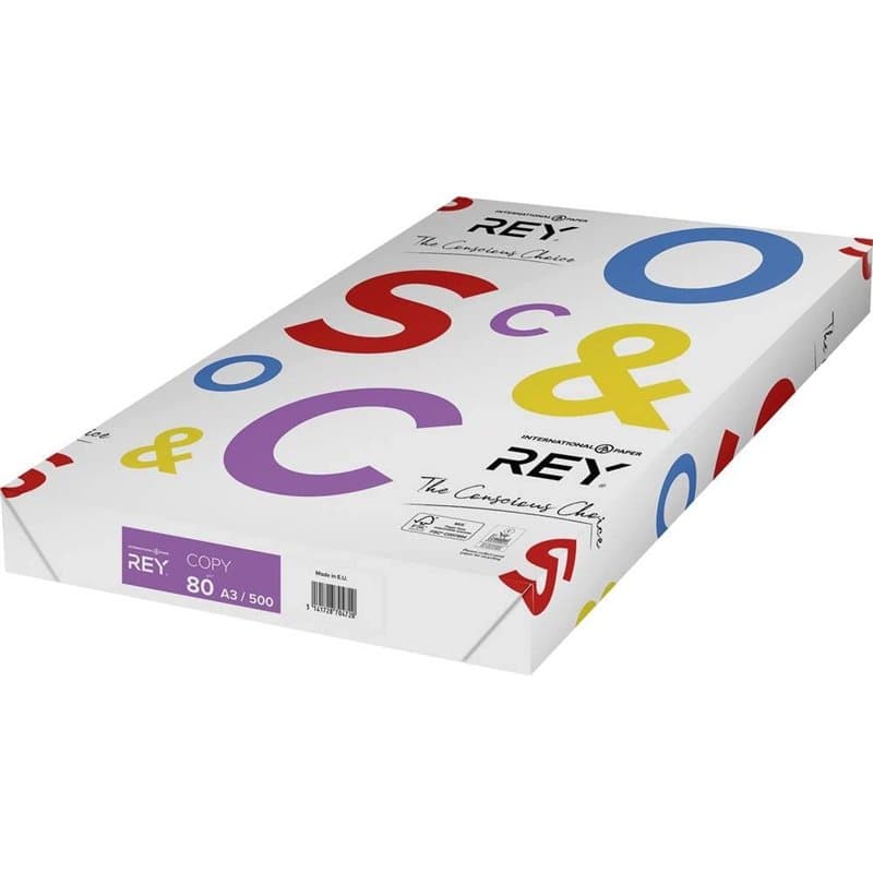 REY® COPY, papier reprographique, blanc, 80g, A3, PEFC™, ramette de 500 feuilles