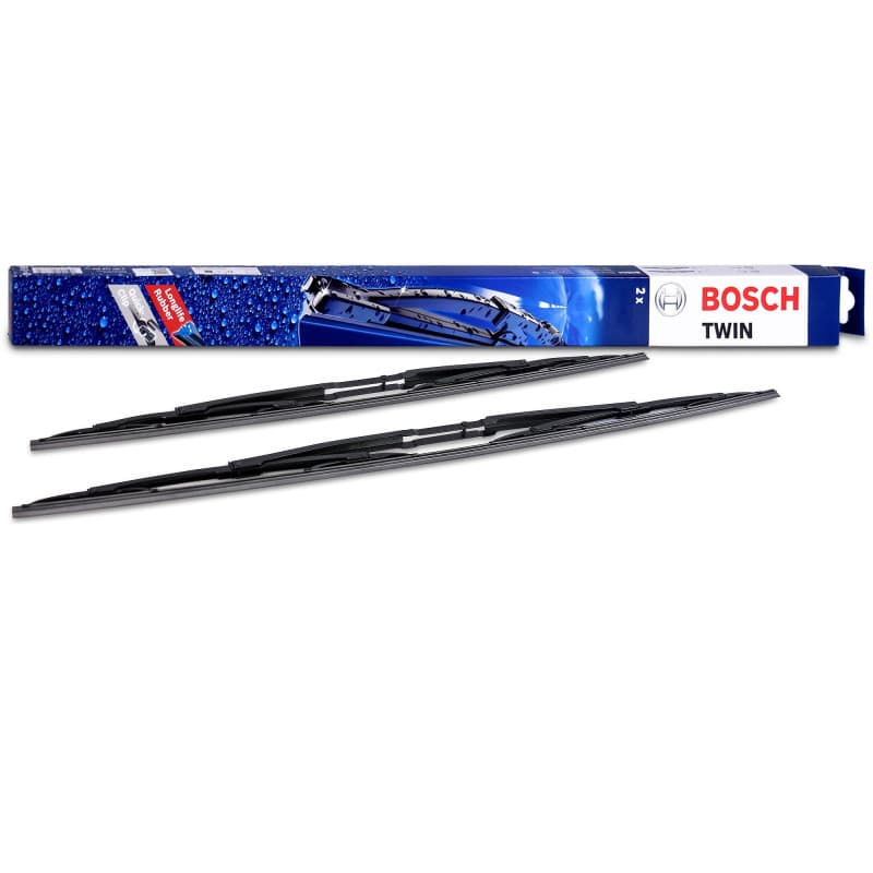 Bosch Balais d'Essuie–Glace Plats Conventionnel Twin 539, Longueur: 650mm/550mm – 1 Paire de Balais avant