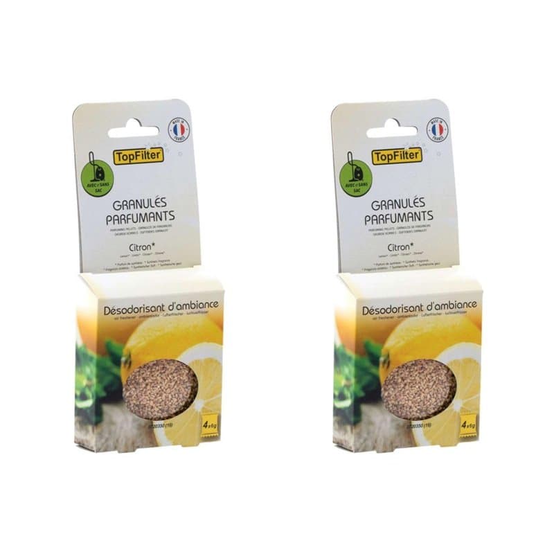 Top Filter 9987950 2 Lots de 4 sachets de granulés au Citron pour aspirateur 0720350, désodorisant aspirateur, Parfum aspirateur